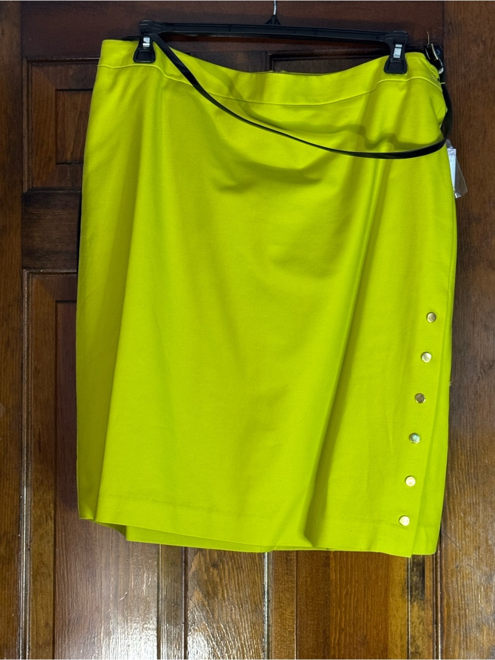 jcpenney Neon Lime Pencil Skirt with Side Snap Detail